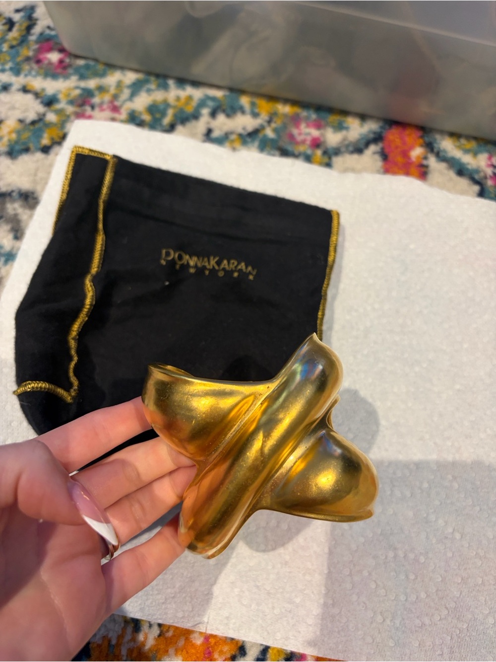 Donna Karan Gold Sculptural Crossover Bracelet - Picture 7 of 7